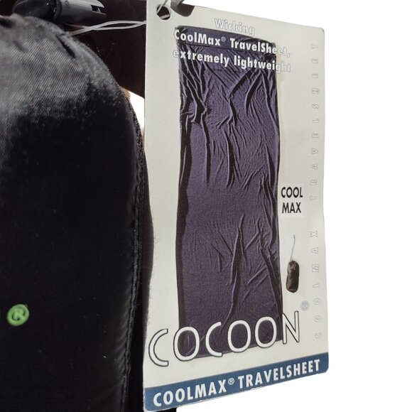 COCOON COOLMAX TRAVEL BLANKET BLACK 86"X33" NWT CAMPING PLANE ROAD TRIP - Picture 3 of 5